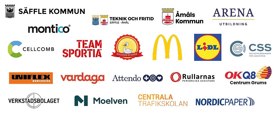 Logotyper för deltagande företag, organisationer och myndigheter